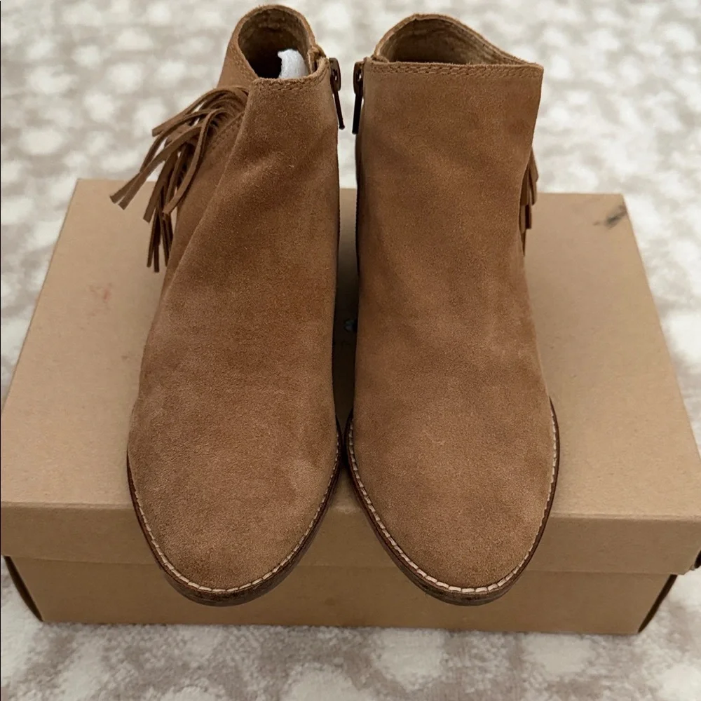 Lucky Brand Women's Brown Fringe Ankle Booties - Picture 4 of 5